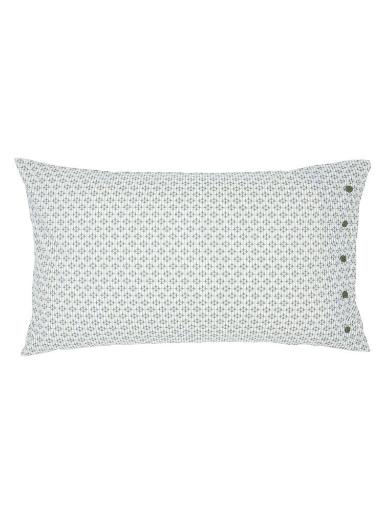 Bedeck of Belfast Linen Mulberry Red Green Elswyth 100% Cotton Pillowcase Pair - Image 2 of 4