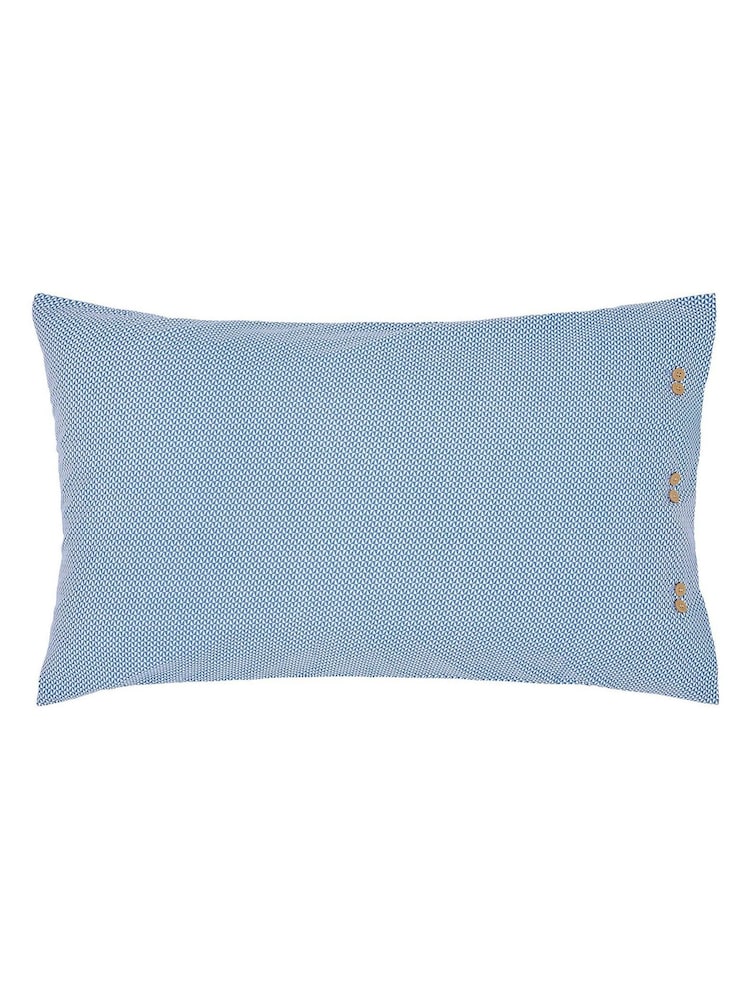 Bedeck of Belfast Cobalt Blue  Navy Nahla 100% Cotton Pillowcases Pair - Image 4 of 4