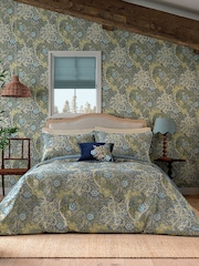 Morris & Co Cobalt Thyme Morris 100% Cotton Seaweed Duvet Cover and Pillowcase Set - Image 1 of 5