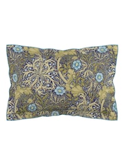 Morris & Co Cobalt Thyme Morris 100% Cotton Seaweed Duvet Cover and Pillowcase Set - Image 3 of 5