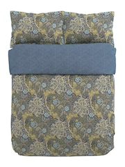 Morris & Co Cobalt Thyme Morris 100% Cotton Seaweed Duvet Cover and Pillowcase Set - Image 5 of 5