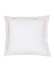 Bedeck of Belfast Pink Soft Blue 100% Cotton Rosanna Square Pillowcase Pair - Image 2 of 4