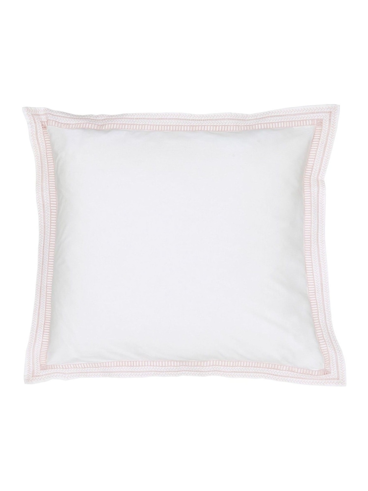 Bedeck of Belfast Pink Soft Blue 100% Cotton Rosanna Square Pillowcase Pair - Image 2 of 4