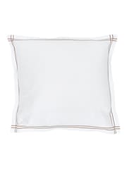 Bedeck of Belfast Charcoal  Tan Zenda 100% Cotton Square Pillowcase Pair - Image 2 of 4