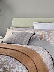 Bedeck of Belfast Charcoal  Tan Zenda 100% Cotton Square Pillowcase Pair - Image 3 of 4