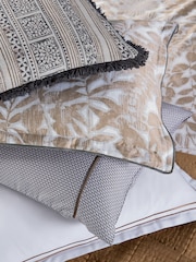 Bedeck of Belfast Charcoal  Tan Zenda 100% Cotton Square Pillowcase Pair - Image 4 of 4