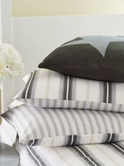Helena Springfield Grey Linen Coopers 100% Cotton Stripe Duvet Cover and Pillowcase Set - Image 5 of 5