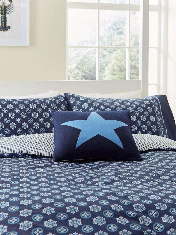 Helena Springfield Cobalt Blue Navy Tobay Cobalt Duvet Cover and Pillowcase Set - Image 2 of 5 Helena Springfield Cobalt Blue Navy Tobay Cobalt Duvet Cover and Pillowcase Set - Image 2 of 5