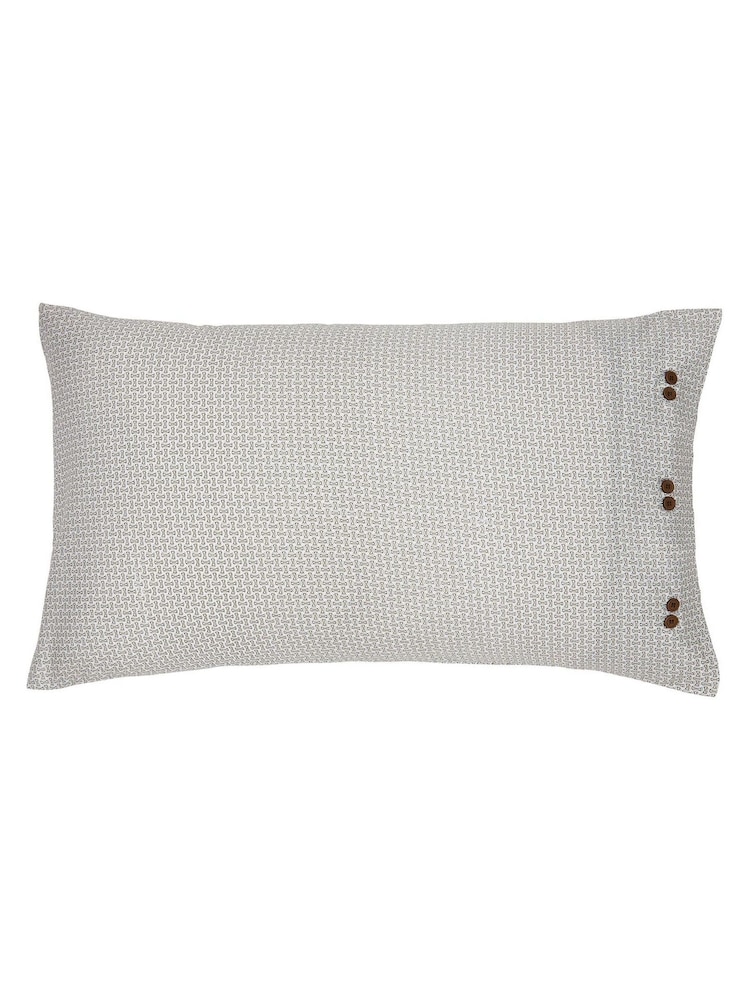 Bedeck of Belfast Green Yoko 100% Cotton Pillowcases Pair - Image 2 of 4