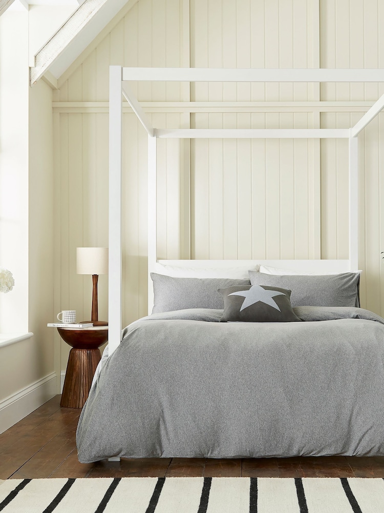 Helena Springfield Grey Jersey Duvet Cover and Pillowcase Set - Image 1 of 4