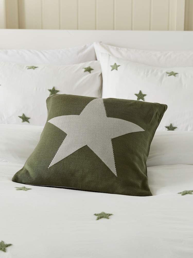 Helena Springfield Green Star Cushion - Image 3 of 4