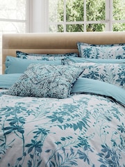 Bedeck of Belfast Teal Silver Mieko Pillowcase Pair - Image 3 of 4