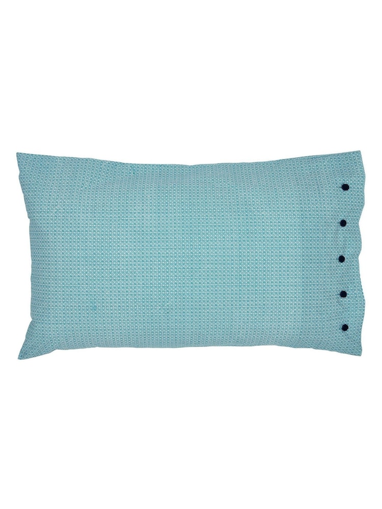 Bedeck of Belfast Teal Silver Mieko Pillowcase Pair - Image 4 of 4