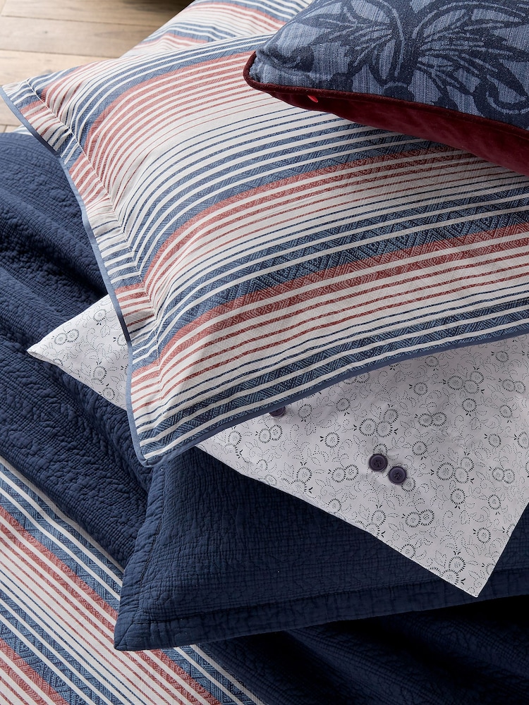 Bedeck of Belfast Navy Red Stafford Duvet Cover and Pillowcase Set - Image 4 of 4 Bedeck of Belfast Navy Red Stafford Duvet Cover and Pillowcase Set - Image 4 of 4