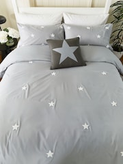 Helena Springfield Grey Tufted Star Duvet Cover and Pillowcase Set - Image 4 of 5