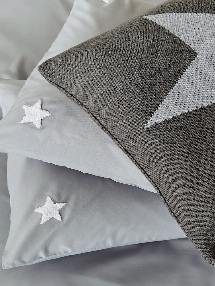 Helena Springfield Grey Tufted Star Duvet Cover and Pillowcase Set - Image 5 of 5