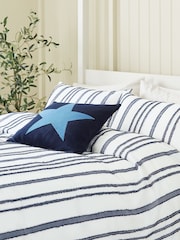 Helena Springfield Navy Clipped Stripe Duvet Cover and Pillowcase Set - Image 2 of 5