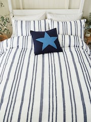 Helena Springfield Navy Clipped Stripe Duvet Cover and Pillowcase Set - Image 4 of 5