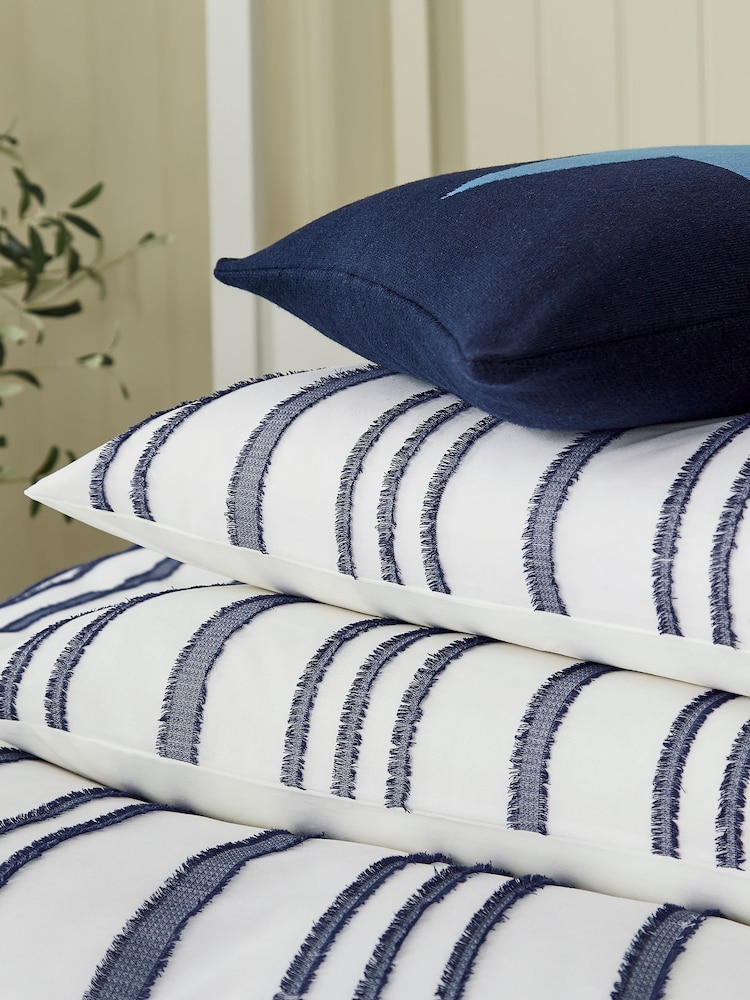 Helena Springfield Navy Clipped Stripe Duvet Cover and Pillowcase Set - Image 5 of 5
