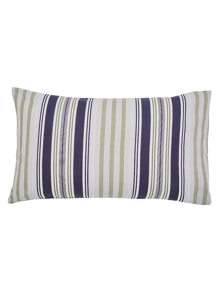 Helena Springfield Green Slate Beach House Stripe Duvet Cover and Pillowcase Set - Image 3 of 5