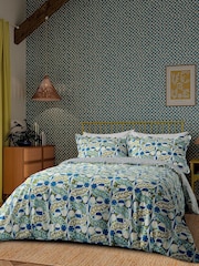 Scion Indigo Twist & Turn 100% Cotton Duvet Cover and Pillowcase Set - Image 1 of 6