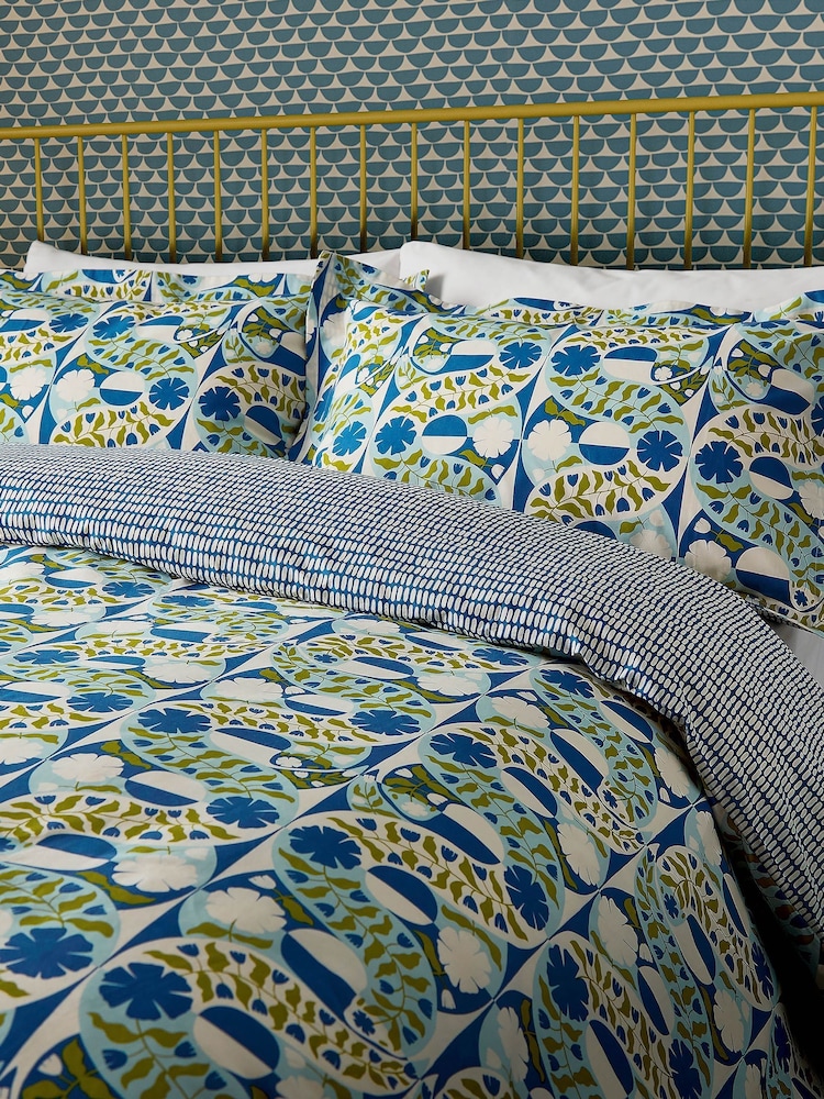 Scion Indigo Twist & Turn 100% Cotton Duvet Cover and Pillowcase Set - Image 2 of 6