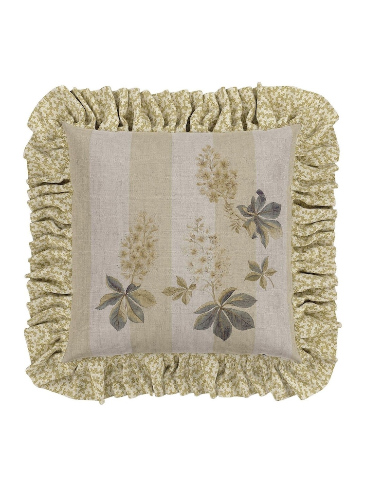 Sanderson Grey Blue Sage 100% Cotton Chestnut Tree Cushion - Image 2 of 4