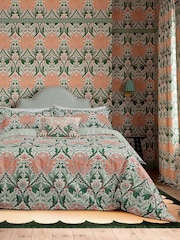Morris & Co Peach Teal Helena Duvet Cover and Pillowcase Set - Image 1 of 5