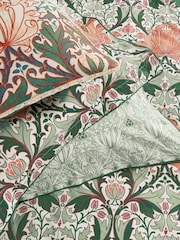 Morris & Co Peach Teal Helena Duvet Cover and Pillowcase Set - Image 4 of 5