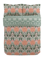 Morris & Co Peach Teal Helena Duvet Cover and Pillowcase Set - Image 5 of 5