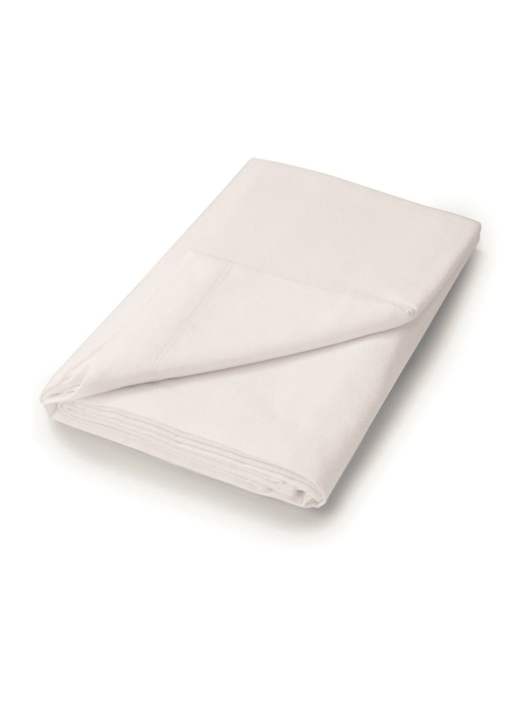 Helena Springfield Ivory Brushed Plain 100% Cotton Dye Flat Bed Sheet - Image 2 of 2