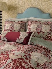 Morris & Co Red Honeysuckle & Tulip 100% Cotton Duvet Cover and Pillowcase Set - Image 2 of 5