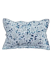 V&A Indigo Ornamental Bloom 100% Cotton Duvet Cover and Pillowcase Set - Image 3 of 4