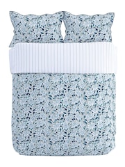 V&A Indigo Ornamental Bloom 100% Cotton Duvet Cover and Pillowcase Set - Image 4 of 4