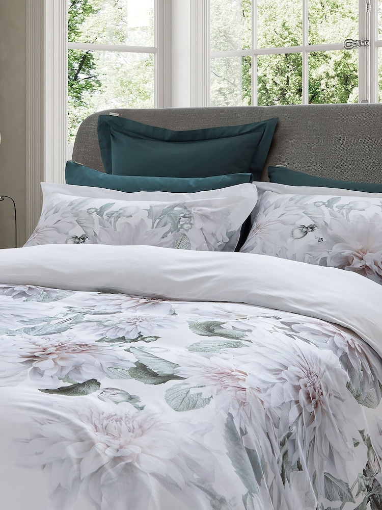 Ted Baker White Clove Floral Duvet Cover and Pillowcase Set - Image 2 of 5 Ted Baker White Clove Floral Duvet Cover and Pillowcase Set - Image 2 of 5