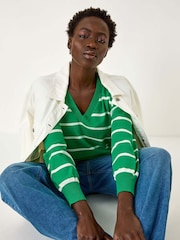 Roman Green Stripe Print Knitted Jumper - Image 2 of 5