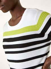 Roman White Stripe Print Colour Knit Jumper - Image 5 of 5