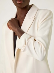 Roman White Tailored Ruched Sleeve Stretch Jacket - Image 5 of 5