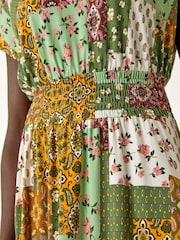 Roman Green Patchwork Shirred Maxi Dress - Image 5 of 5
