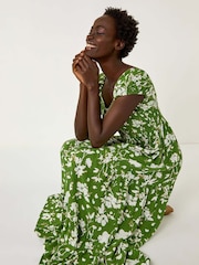 Roman Green Floral Print Tiered Maxi Dress - Image 1 of 5