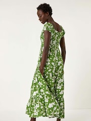 Roman Green Floral Print Tiered Maxi Dress - Image 3 of 5