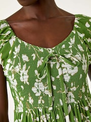 Roman Green Floral Print Tiered Maxi Dress - Image 5 of 5