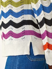 Roman Black Striped Wave Knit Jumper - Image 5 of 5