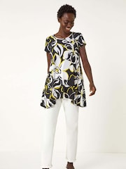 Roman Textured Floral Hanky Hem Top - Imagen 2 de 5
