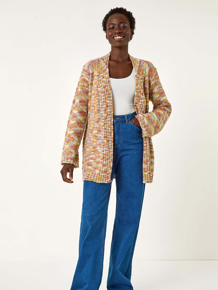 Roman Yellow Purl Longline Knit Cardigan - Image 2 of 5