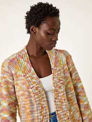 Roman Yellow Purl Longline Knit Cardigan - Image 4 of 5