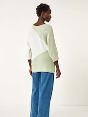 Roman Green 3 Colour Block Jumper - Image 3 of 5