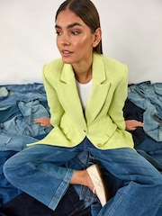 Roman Green Longline Boucle Tailored Blazer - Image 2 of 5