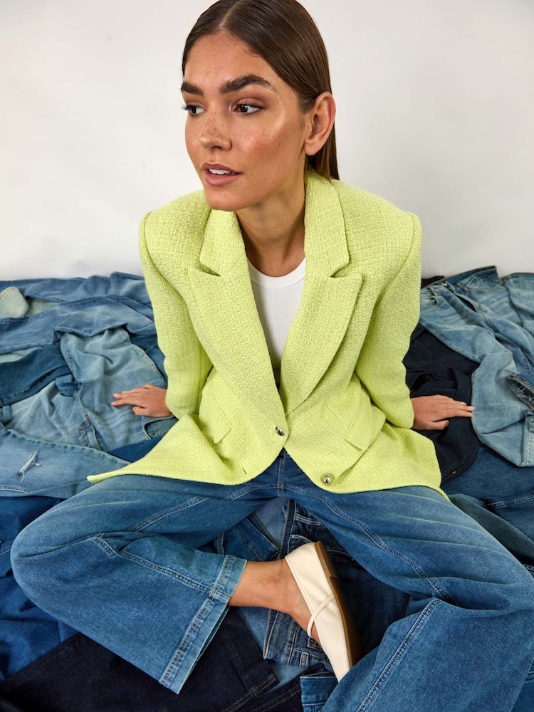 Roman Green Longline Boucle Tailored Blazer - Image 2 of 5