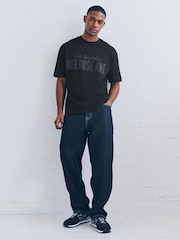 Black Relaxed Fit Graphic Print Heavyweight T-Shirt - Image 2 of 7